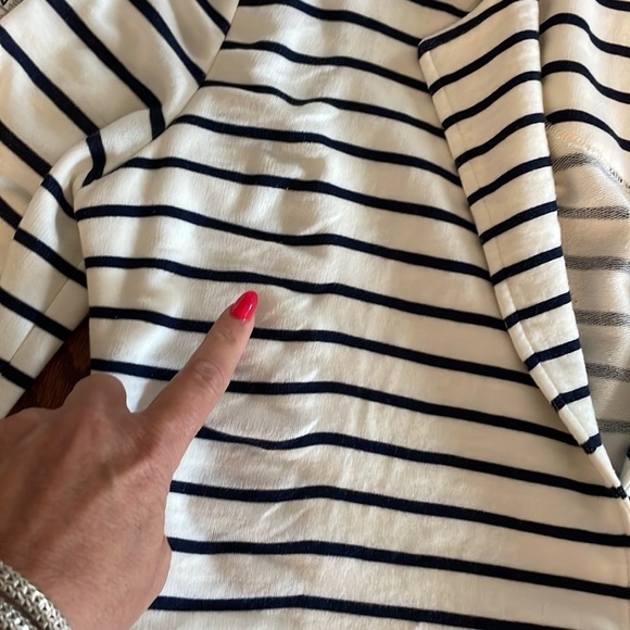 TART COLLECTION women’s stripped Terry soft blazer jacket 2 button front Small - Picture 16 of 16